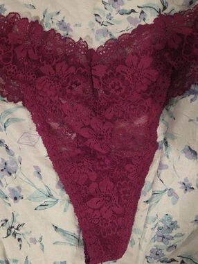 Women's Lace Thong Panty - Plum Victorias Secret Xl